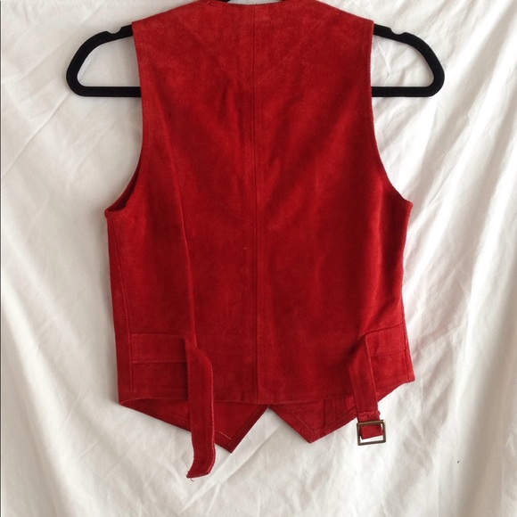 Vintage red suede vest - Picture 6 of 8